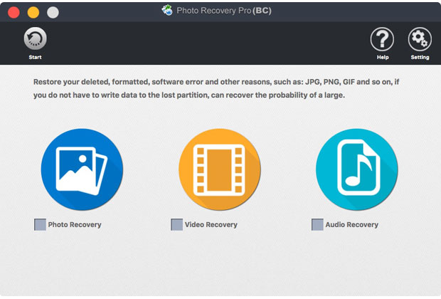 Start photo recovery