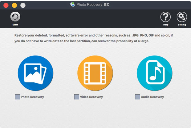 Start photo recovery