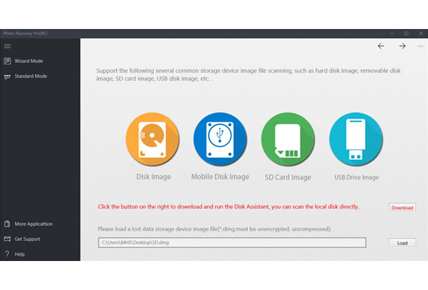 Restore from the image file