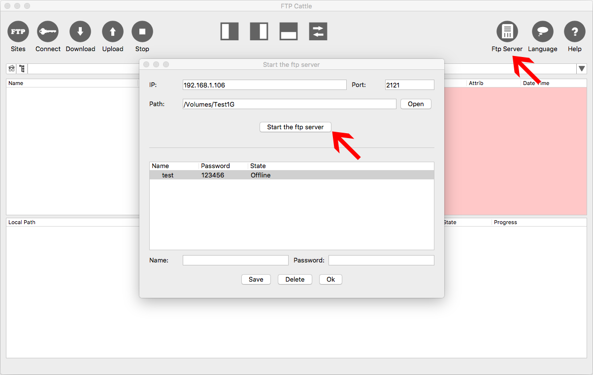 Configure the FTP server
