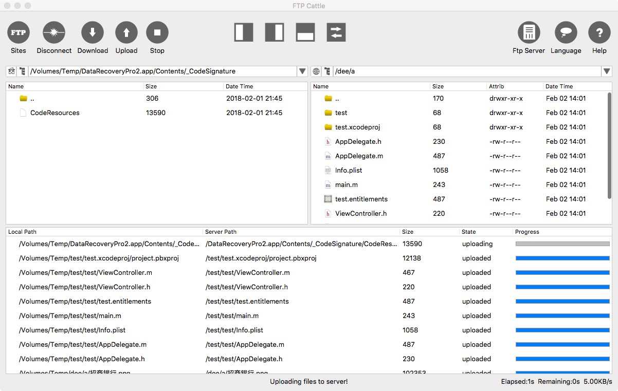 upload files